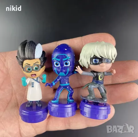 6 бр PJMASKS PJ Masks PJ Mask на стойка фигурки пластмасови PVC за игра украса торта топер фигурка, снимка 3 - Фигурки - 49381235