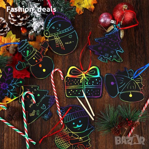 Нов Занимателен DIY Направи си сам комплект 48 броя етикети Коледна украса, снимка 4 - Рисуване и оцветяване - 35546787