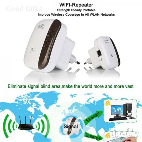 Безжичен Repeater на Wi-Fi сигнал с вграден усилвател WF13, снимка 3 - Друга електроника - 38121593