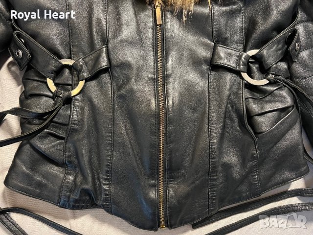 Кожено яке с естествен пух | (S) , снимка 9 - Якета - 43818177