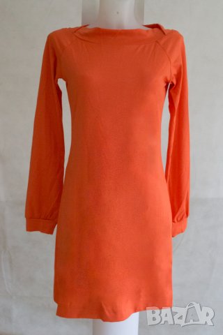 Оранжева рокля с дълги ръкави Alberto Zotti - M, снимка 3 - Рокли - 43116826