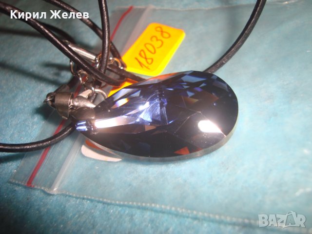 КРАСИВ ФАСЕТИРАН КРИСТАЛЕН АРТ ДЕКО СТИЛ МЕДАЛАЛЬОН 18038, снимка 9 - Колиета, медальони, синджири - 35119836