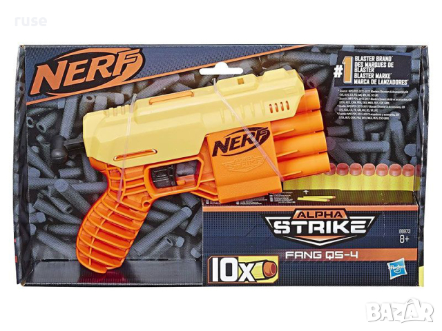 НОВ! Бластер NERF Alpha Strike FANG QS-4, пистолет, 10 стрелички, снимка 5 - Други - 44875212