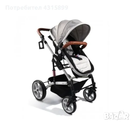 Детска количка Moni Pavo 2 в 1 Сива, снимка 1