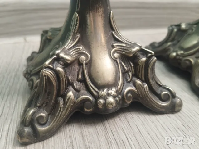Комплект посребрени свещници арт нуво, снимка 3 - Други ценни предмети - 47736017