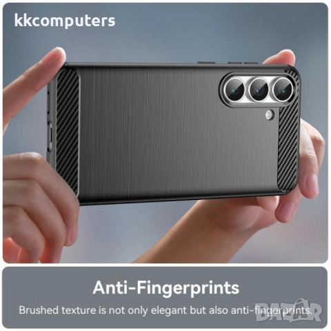 Samsung Galaxy S25 FE Удароустойчив Carbon Fiber Калъф и Протектор, снимка 6 - Калъфи, кейсове - 51832316