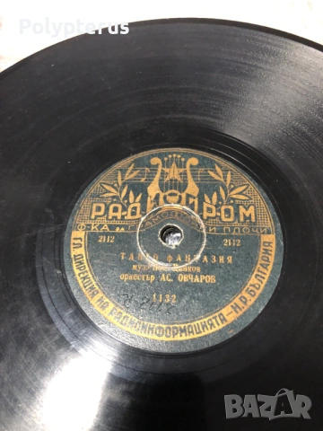 Стара българска шеллакова плоча, снимка 2 - Грамофонни плочи - 53532332