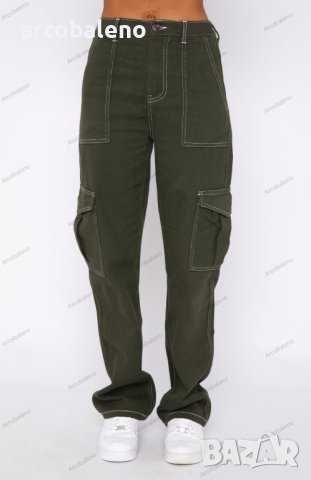 Модерен дамски пачуърк прав панталон с много джобове, 2цвята, снимка 10 - Панталони - 44014701