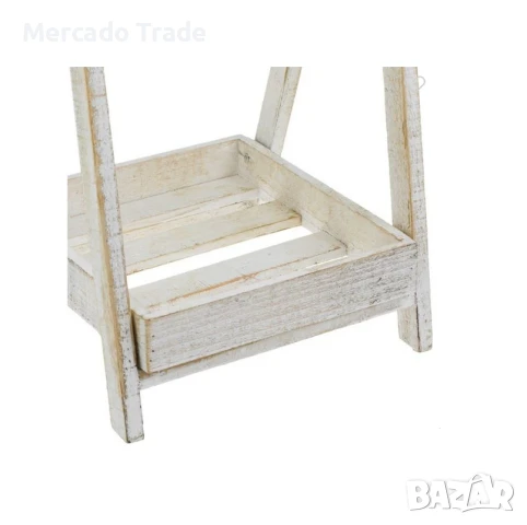 Декоративна поставка за саксии Mercado Trade, 2 нива, Дърво, Бял, снимка 4 - Декорация за дома - 50450714