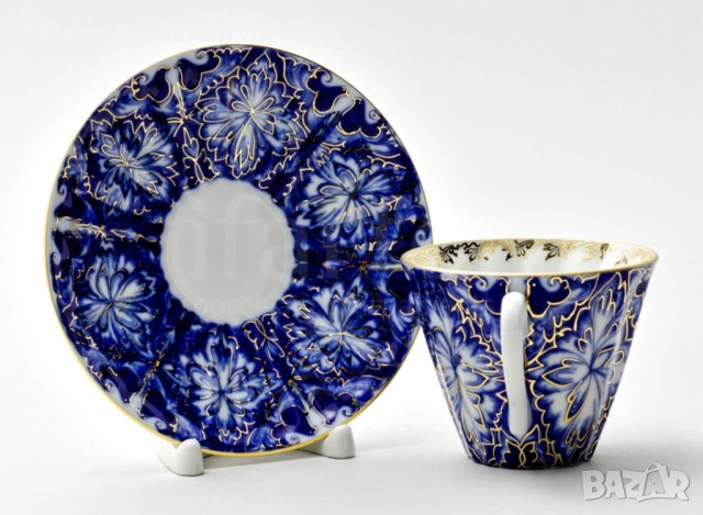 ЛФЗ   Чайна чаша с чинийка „Тетреви“, снимка 7 - Сервизи - 52801758