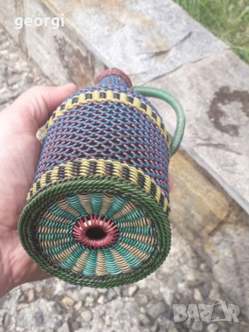 Плетено шише дамаджанка, снимка 4 - Колекции - 32676938