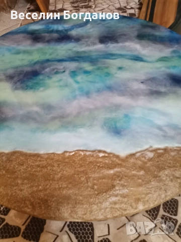 Холна масичка стъкло и епоксидна смола, снимка 6 - Маси - 52848907