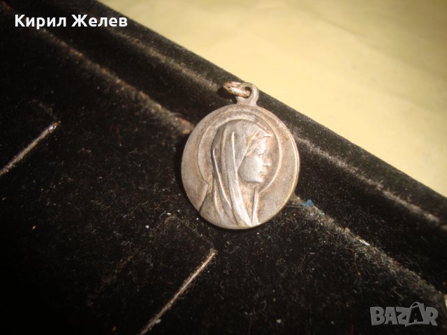 СТАРА ДВУСТРАННА БРОНЗОВА РЕЛЕФНА ПОСРЕБРЕНА ИКОНА ИКОНКА КАТОЛИЧЕСКА 21688, снимка 3 - Антикварни и старинни предмети - 32522875