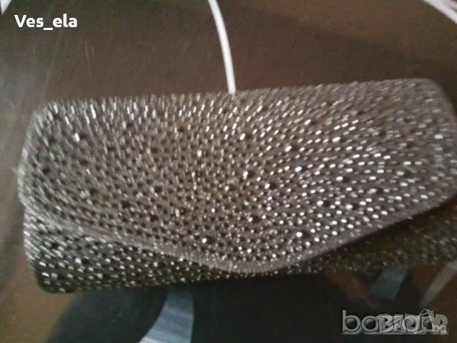 черна официална чанта с камъни, снимка 3 - Чанти - 47649529