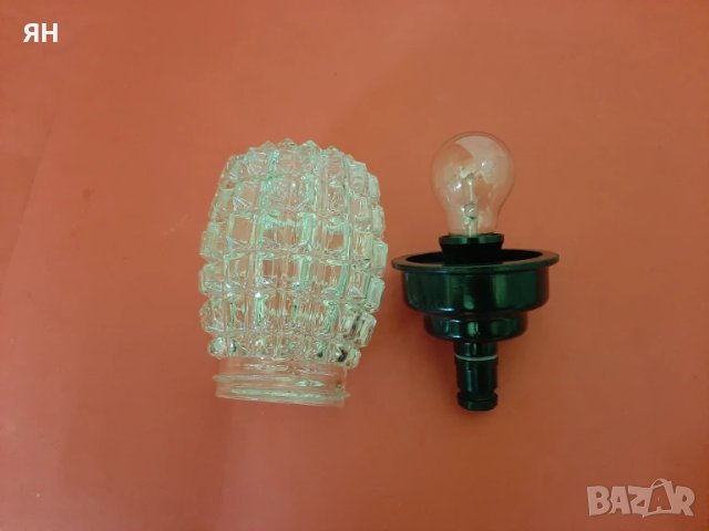 Стар Ретро Плафон с Усилено стъкло за открит монтаж +Крушка, снимка 4 - Други - 50517082