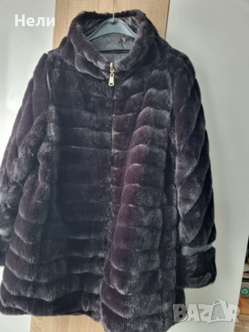 Двулицево дамско палто еко пух. , снимка 10 - Якета - 53130924