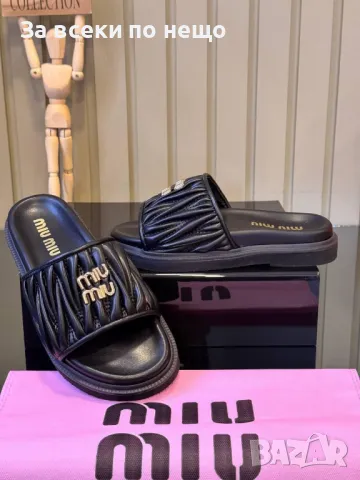 Miu Miu Дамски Черни Чехли Миу Миу Код E315