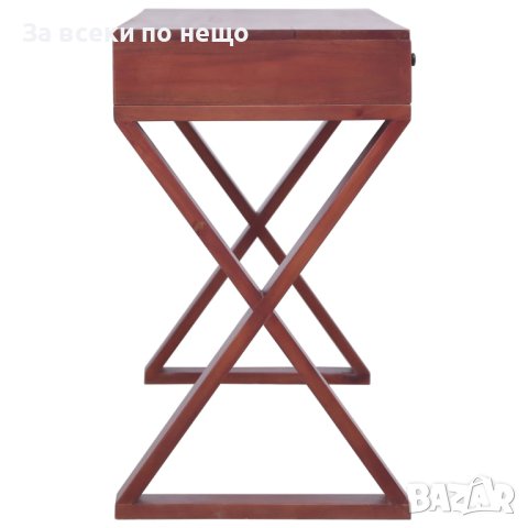 Компютърно бюро, кафяво, 115x47x77 см, махагон масив, снимка 5 - Бюра - 43812059