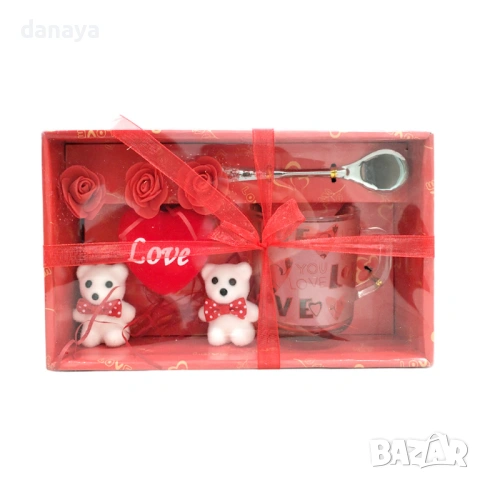 6378 Подаръчен комплект Love за Свети Валентин в романтична кутия, 23×14×9 см, снимка 4 - Декорация за дома - 53326625