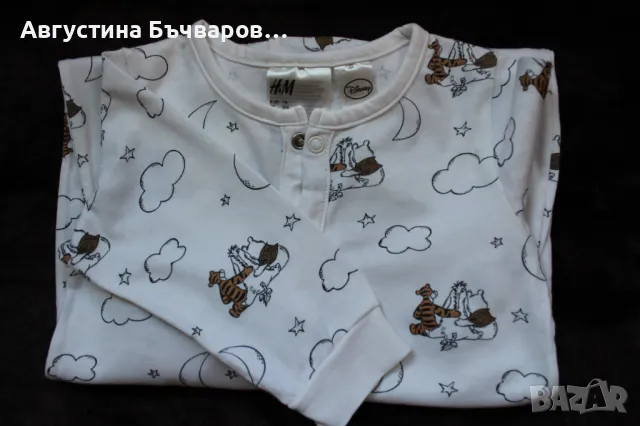 Цяла пижама H&M Disney с щампа "Мечо Пух", размер 74, снимка 2 - Бебешки пижами - 50132350