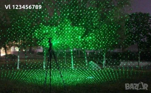 Мощен зелен лазер с акумулаторна батерия до 10000 метра, снимка 3 - Прожектори - 26778747