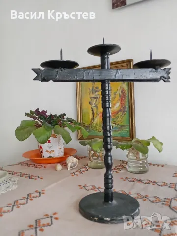 Свещници ковано желязо и др. - 9 бр., - Метална стойка за вино, - за Картина, икона, снимка 6 - Декорация за дома - 49355842