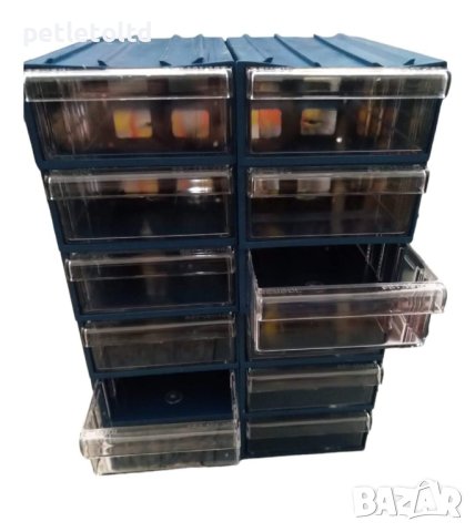 Органайзери - Контейнер пластмасов с чекмедже - модулен Размер: 40 мм х 85 мм х 120 мм, снимка 6 - Други инструменти - 43850885