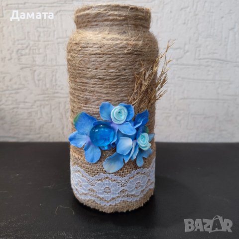 Ръчно, изработени и декорирани бурканчета и вази на различни цени , снимка 10 - Вази - 39683409