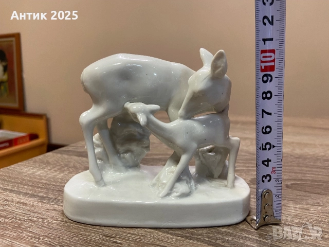 Порцеланова фигура „Сърна с малко сърненце“, снимка 7 - Антикварни и старинни предмети - 52025750