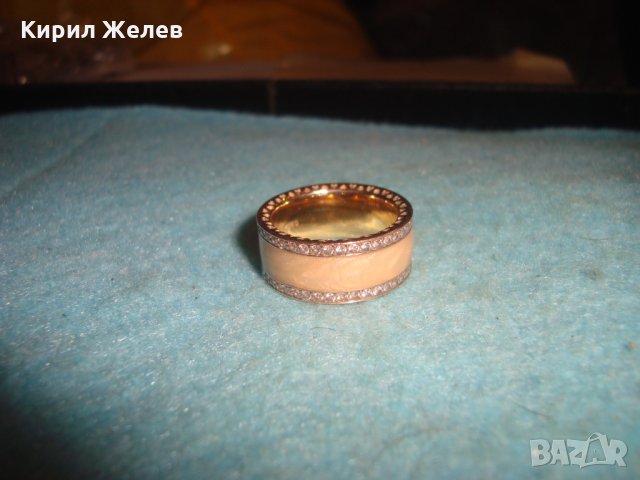 T1 ALE R 50 ПОЗЛАТЕН СКЪПОЦЕНЕН ЕМАЙЛИРАН ПРЪСТЕН PANDORA МАРКОВО ФЕШЪН БИЖУ с ДИАМАНТЧЕТА 25266 , снимка 12 - Пръстени - 34884063