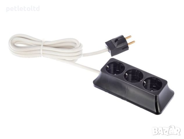 Разклонител ел. 16А, с кабел 3 метра и 3 гнезда