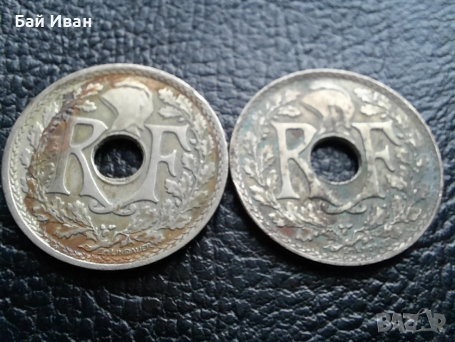 Стара монета 25 сантима 1930 г. и 1933 г. Франция - топ !, снимка 11 - Нумизматика и бонистика - 42219848