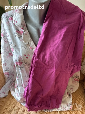 Българска дамска пижама дълъг ръкав с копчета, снимка 3 - Пижами - 51997106