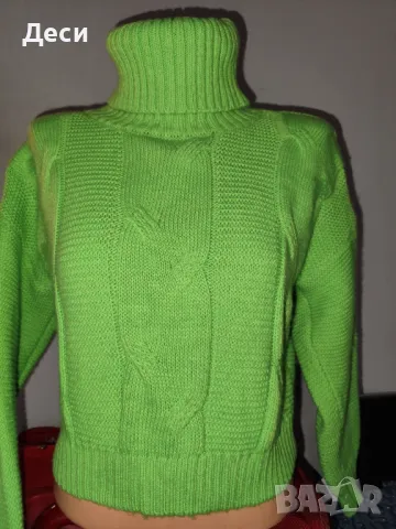 зелено късо пуловерче , снимка 6 - Блузи с дълъг ръкав и пуловери - 48656359