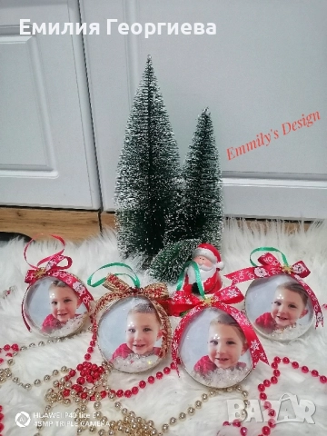 Коледни топки със снимки ♥️ , снимка 7 - Коледни подаръци - 52591566