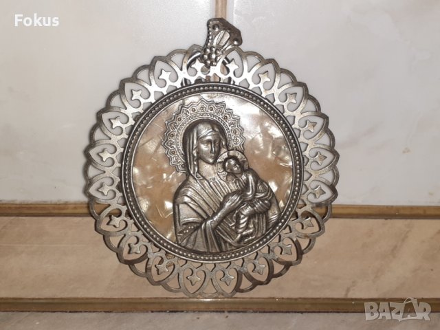 Панагия богородица медальон икона религия метална, снимка 6 - Антикварни и старинни предмети - 43382972