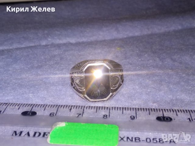 СКЪПОЦЕНЕН АВТОРСКИ СРЕБЪРЕН ПИРАТСКИ ПРЪСТЕН СРЕБРО 925 с НИЕЛО и ОГРОМЕН ФАСЕТИРАН МАРКАЗИТ 36405, снимка 12 - Пръстени - 39535693