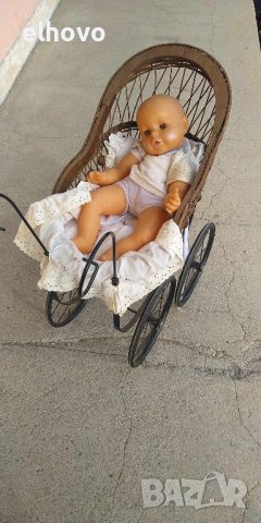 Ретро бебешка количка за кукли - голяма, снимка 5 - Антикварни и старинни предмети - 42934611