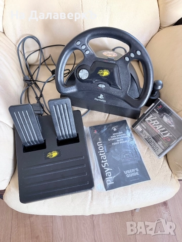 PlayStation 1 Комплект: Mad Catz Волан, Педали, 2 Джойстика, Игри, Кутия, снимка 6 - PlayStation конзоли - 52729874