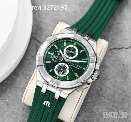 Kварцов часовник MAURICE LACROIX Aikon Special Edition,хронограф,дата,гумена каишка, снимка 17 - Мъжки - 49863999