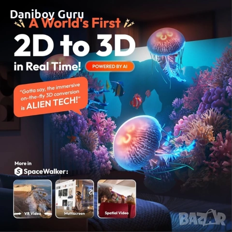 Очила VITURE Pro XR/AR, 135" 120Hz 1000 нита дисплей, Harman Audio, електрохромно фолио, снимка 5 - Друга електроника - 53563400