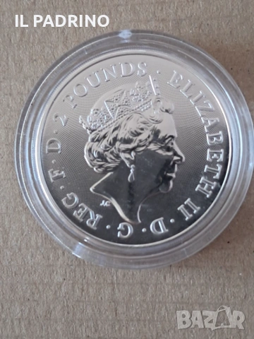 Сребро 2 паунда Дейвид Боуи 1 унция OZ , снимка 2 - Нумизматика и бонистика - 53094137