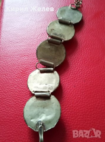 СТАРИННА ОСМАНСКА СКЪПОЦЕННА САЧАНЕНА ГРИВНА ИКРУСТИРАНА с НЕФРИТ и МАЛАХИТ РЪЧНА МАЙСТОРСКА 27271, снимка 5 - Антикварни и старинни предмети - 34972908