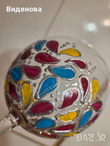 Сет две чаши за вино и чиния за сирена, снимка 3 - Чаши - 53145536