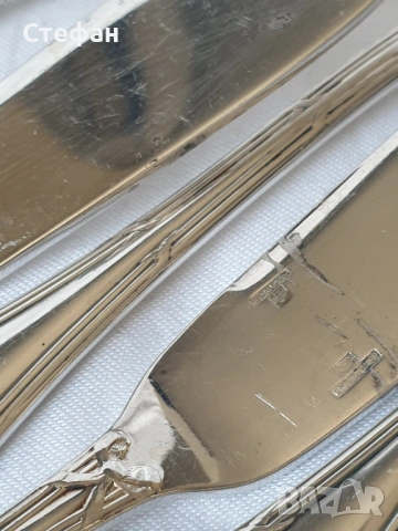 Комплект посребрени ножове за риба, снимка 5 - Антикварни и старинни предмети - 53536524