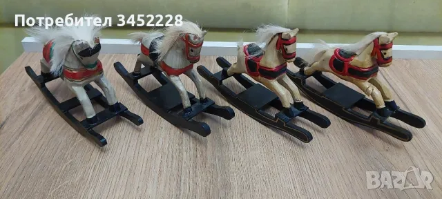 фигурки дървени кончета 4 броя за ценители 