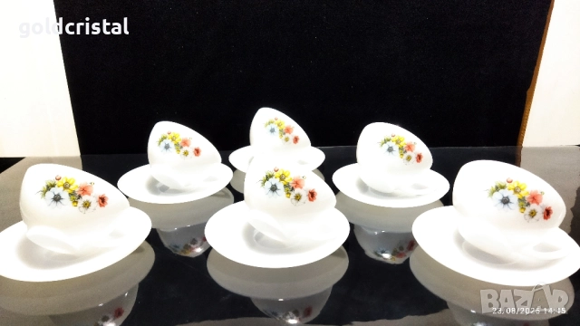 френски аркопал големи чаши за чай кафе , снимка 3 - Антикварни и старинни предмети - 51483090