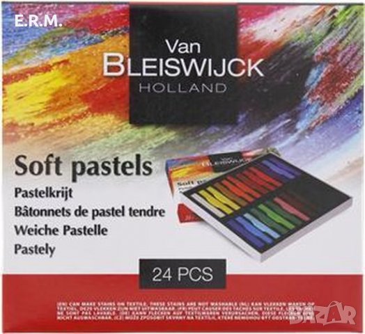 Комплект от 24 висококачествени сухи меки пастели на Van Bleiswijck, снимка 4 - Ученически пособия, канцеларски материали - 37949992