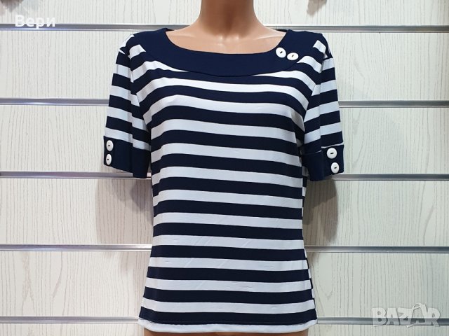 Нова дамска моряшка блуза с къс ръкав, широко райе, снимка 10 - Тениски - 27999734