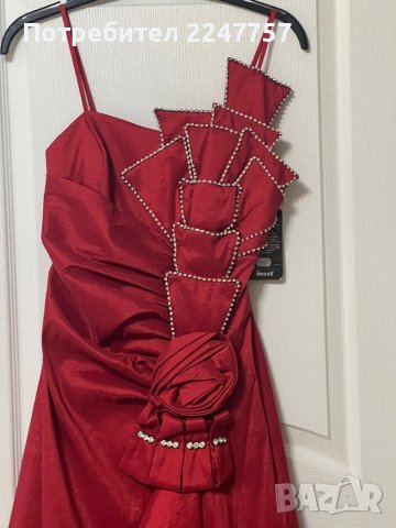 Нова дълга червена рокля размер S, снимка 6 - Рокли - 44052758